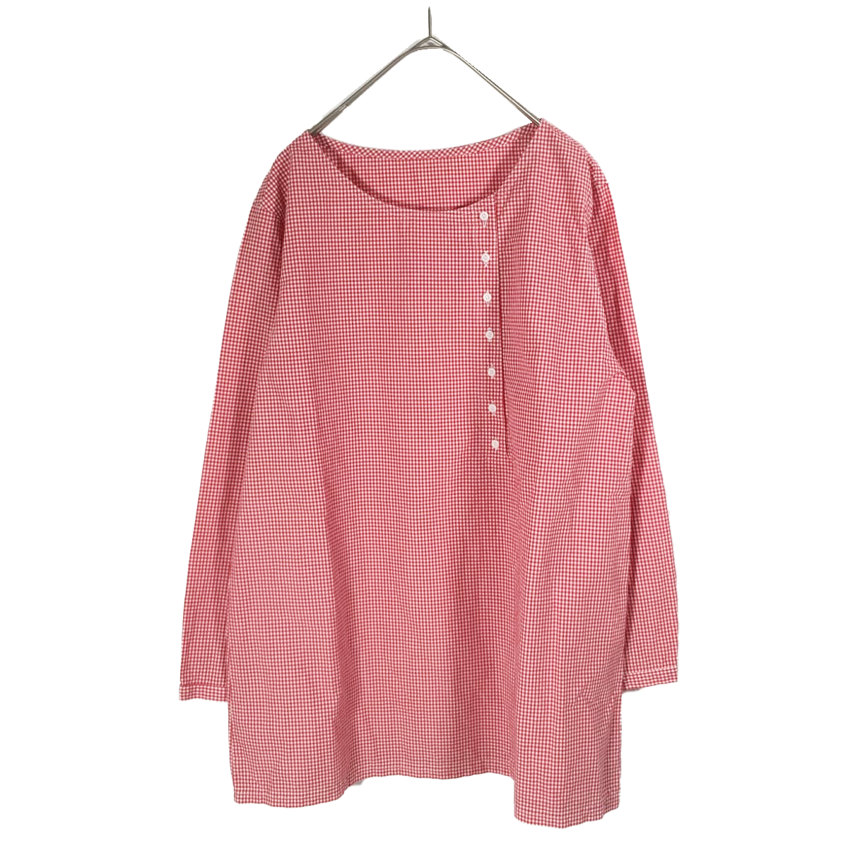 Style Confort スティールエコンフォール Uネックブラウス スモック チュニック ギンガムチェック フクル ファッションブランドユーズドセレクトショップ