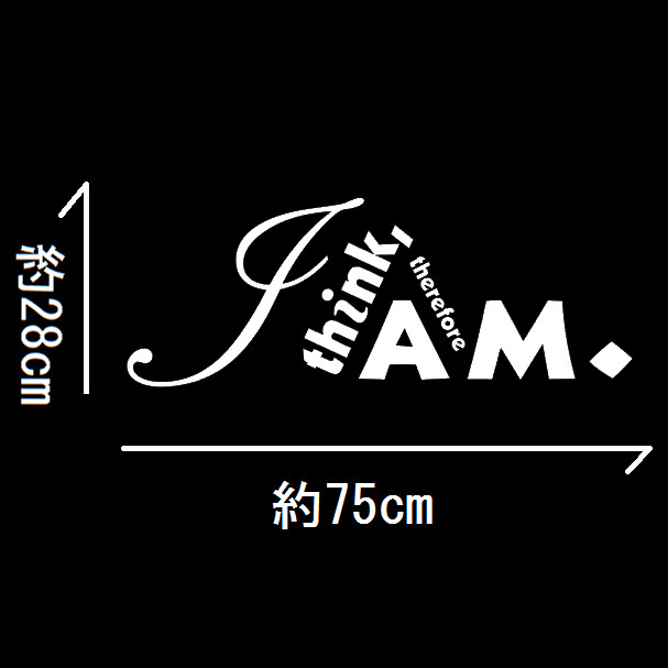 ウォールステッカー デカルト 名言 白 光沢 我思う ゆえに我あり 哲学 英字 Iby アイバイ ウォールステッカー 通販