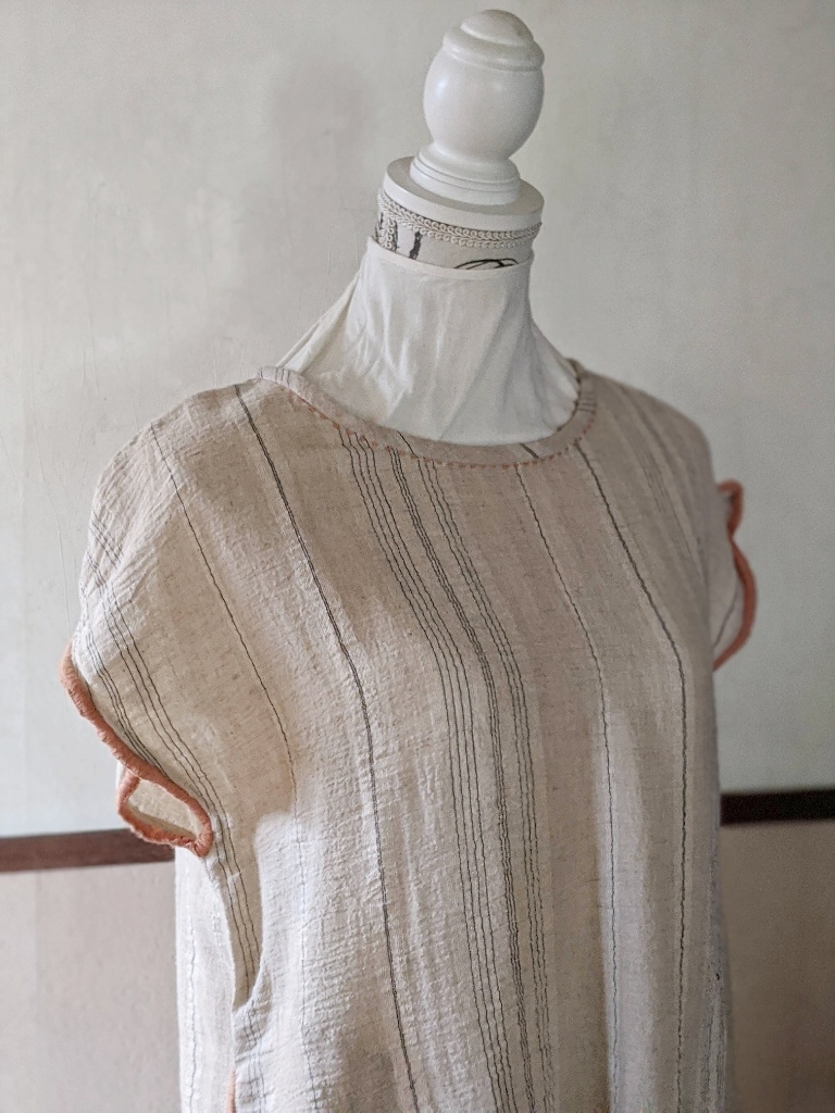 チェンマイ 涼しげコットン刺し子刺繍つきチュニックワンピース Sora To Tori