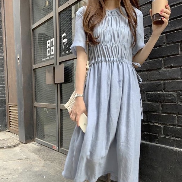 ペールブルーシャーリングワンピ U3668 Udresser