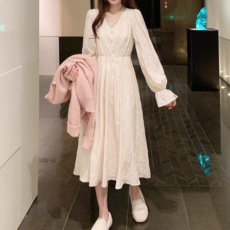 Vネックアンクルフェアリーワンピース W1005 Resort Style Shop Puiny