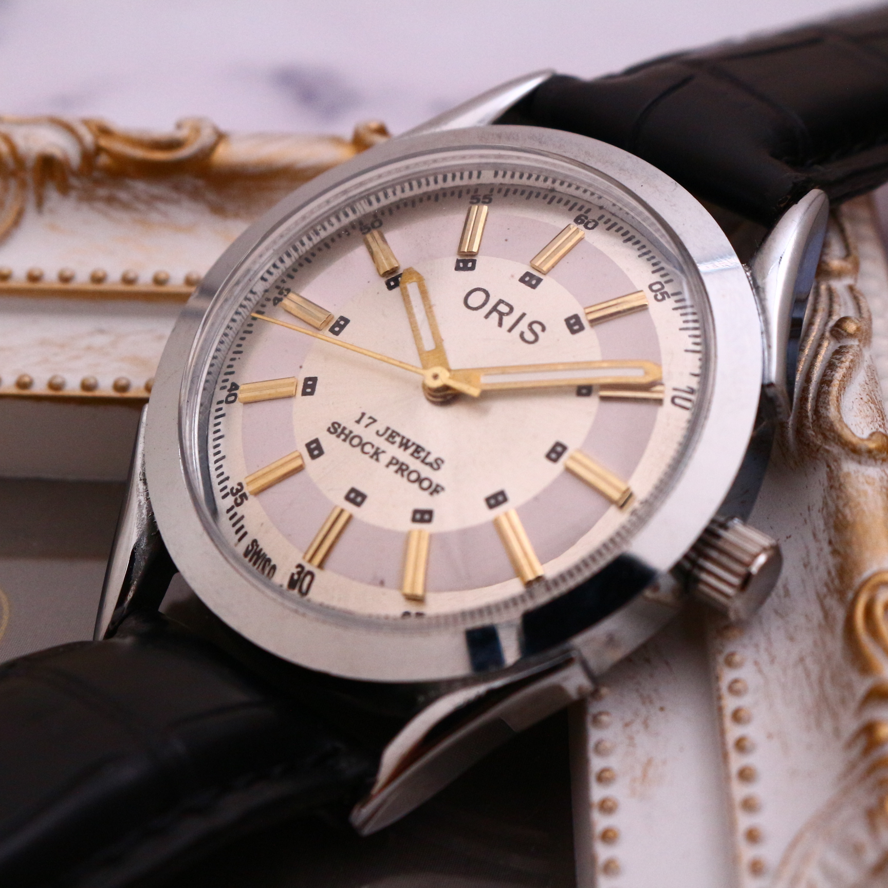 美品 Oris メンズ 手巻き 腕時計 白文字盤 Ss アンティーク Timepiecelab