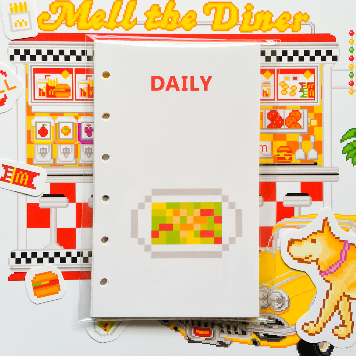 システム手帳 ミニ6穴 リフィル メル会長 1日1ページ デイリー ノーマル時間線付き 12週分 Mell The Diner Pixelart Goods Shop In Base