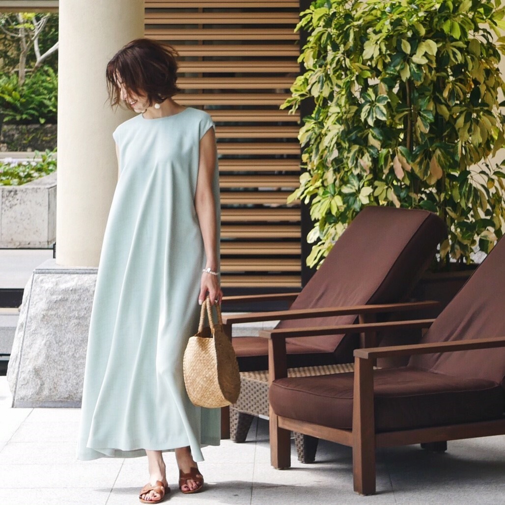 Ku Um Chika リネンライク３wayワンピース ミント Ku Um