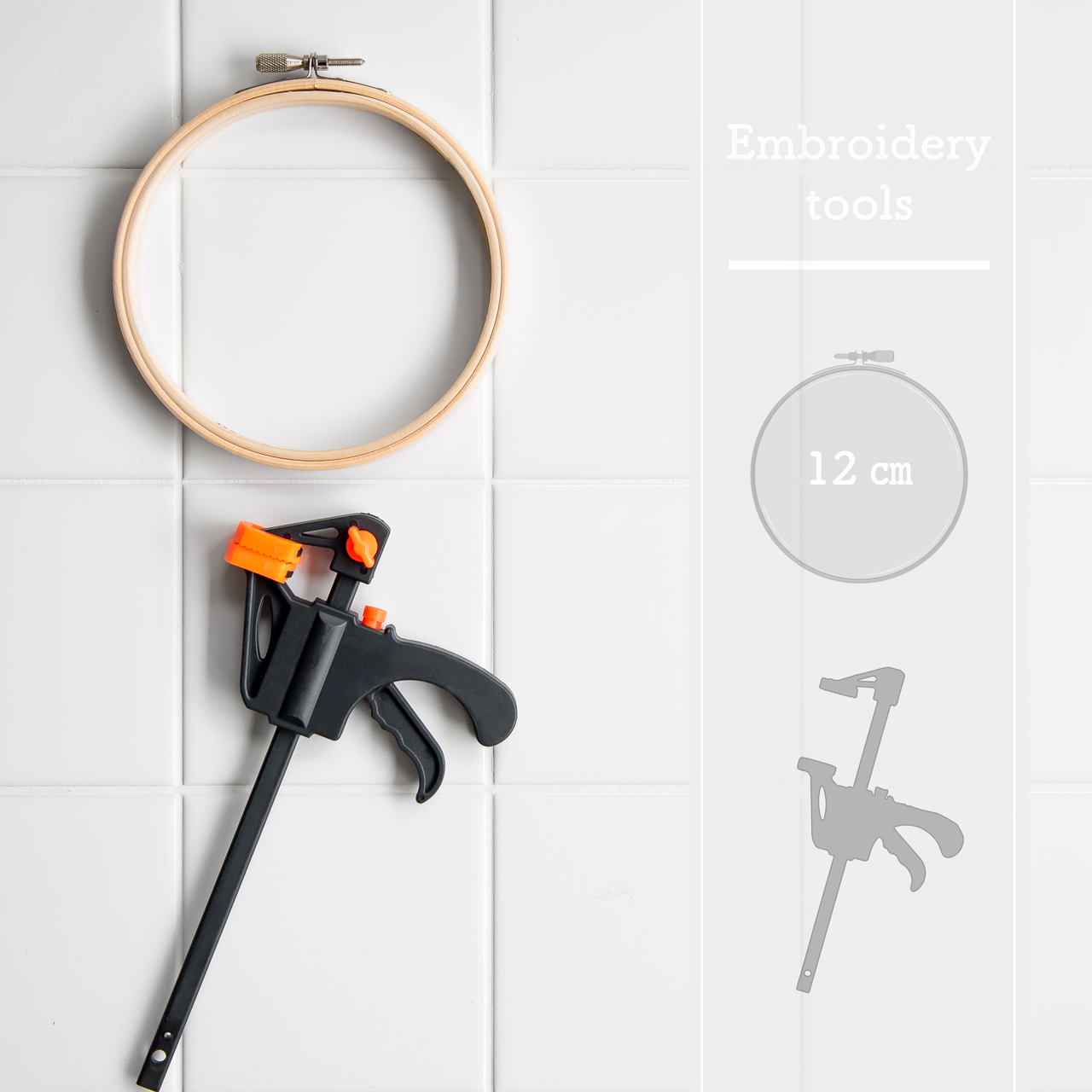 小さい刺繍木枠と固定道具 12センチタイプ Colorbucket By Lemmikko