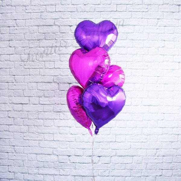 バルーン電報 クラブ ハート風船 5点セット メッセージカード付 ヘリウムガス入り キャバクラ プレゼント 飾り付け ビビットピンク系 ハート浮かせてお届け Uk070 幸せを運ぶ風船shopフロンティアバルーン