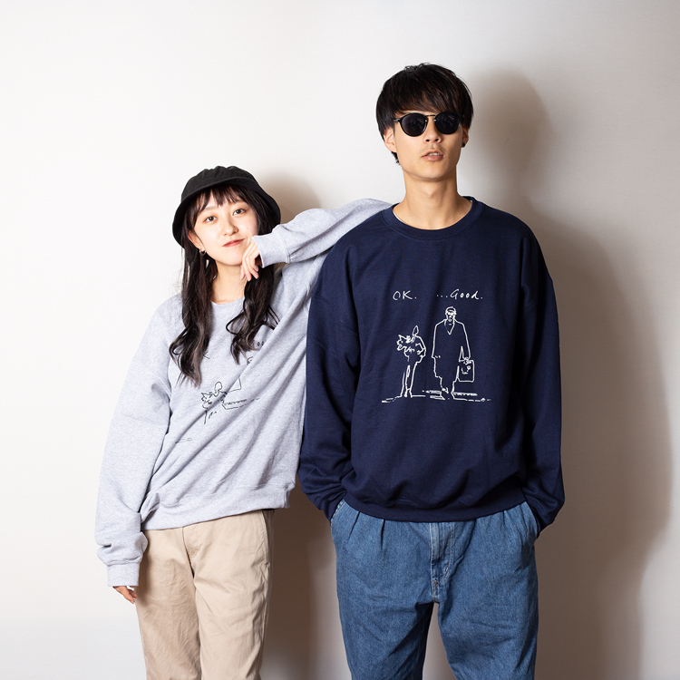 Leon レオン Ok Good クルーネック スウェット トレーナー 裏起毛 映画モチーフ ユニセックス Leon Sweat Okgood Oguoy Destroy It Create It Share It