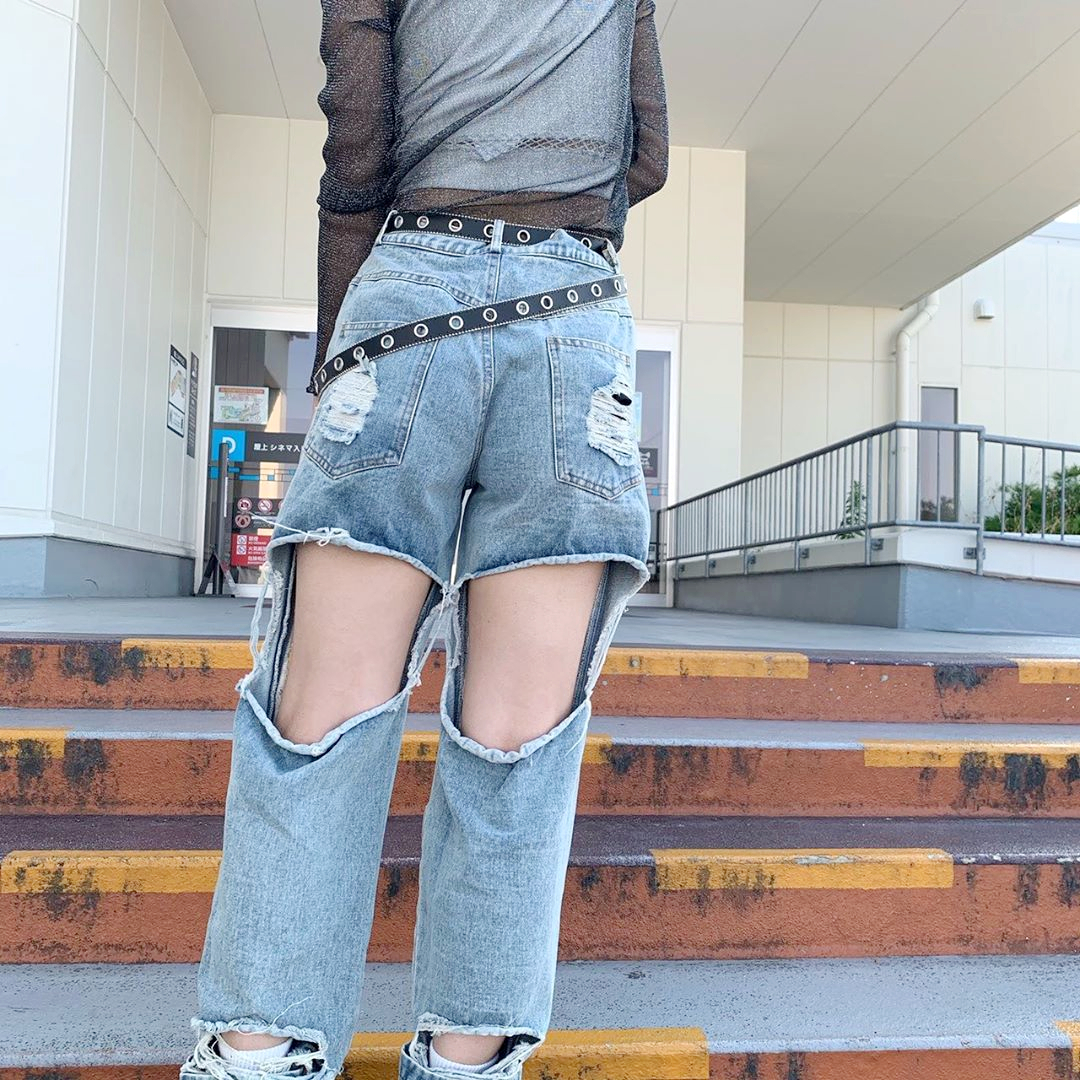 8 12 再入荷 送料無料 超ダメージデニムパンツ Volcan Aphrodite