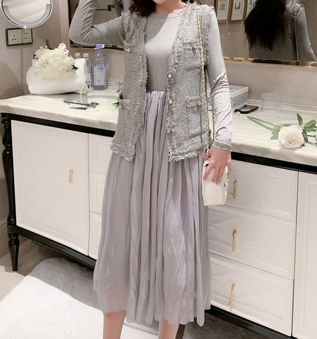 アンサンブル ツイード レース ジャケット ワンピース セットアップ かわいい Ladty レディティ