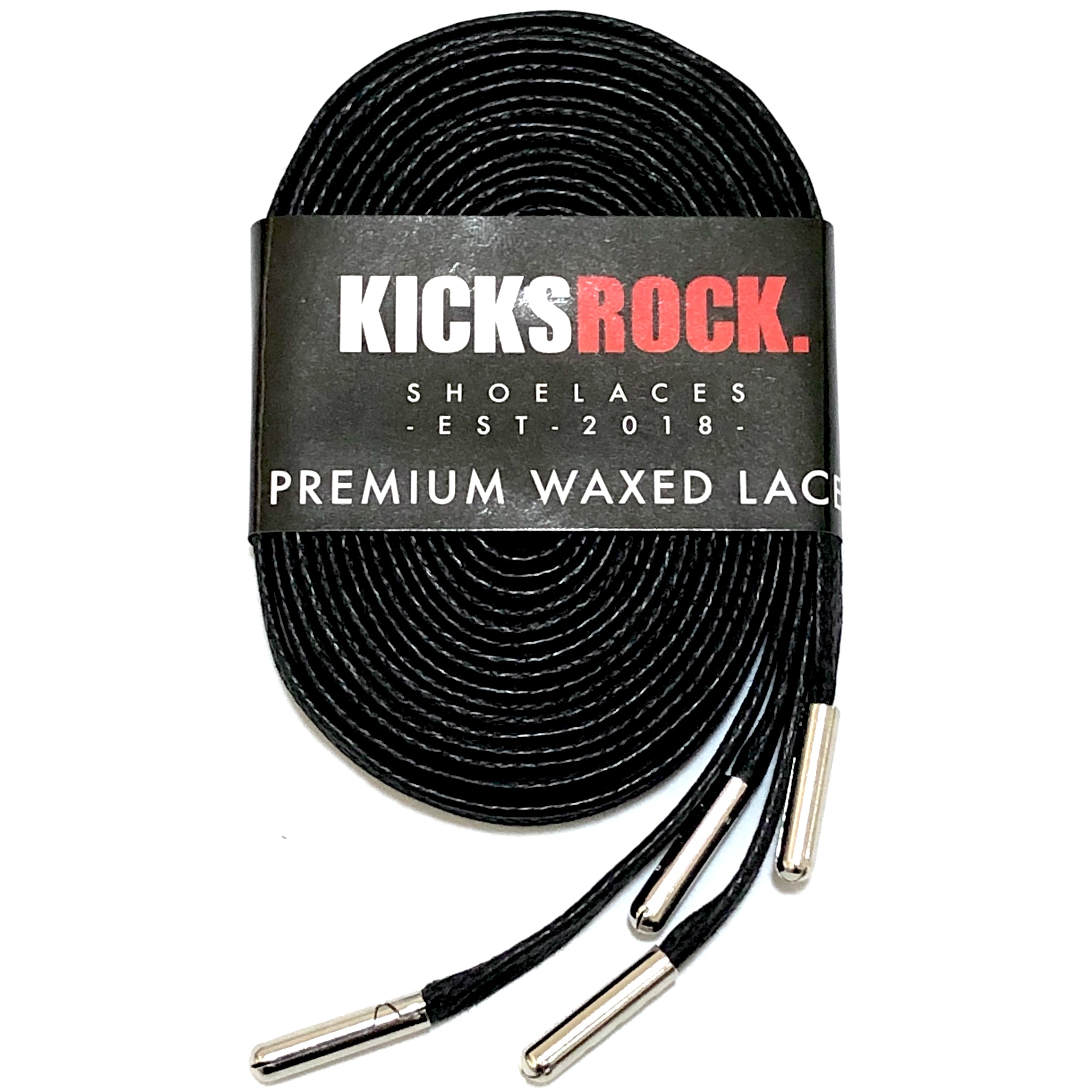 black waxed shoelaces