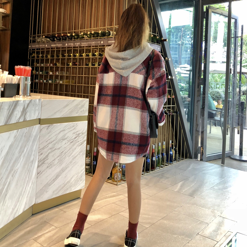 チェック シャツ パーカー アウター 長袖 ゆったり 薄い レディース フード 大きいサイズ カジュアル シンプル フェミニン かわいい デイリー 通勤 オフィス ブルー レッド ベージュ Country Road