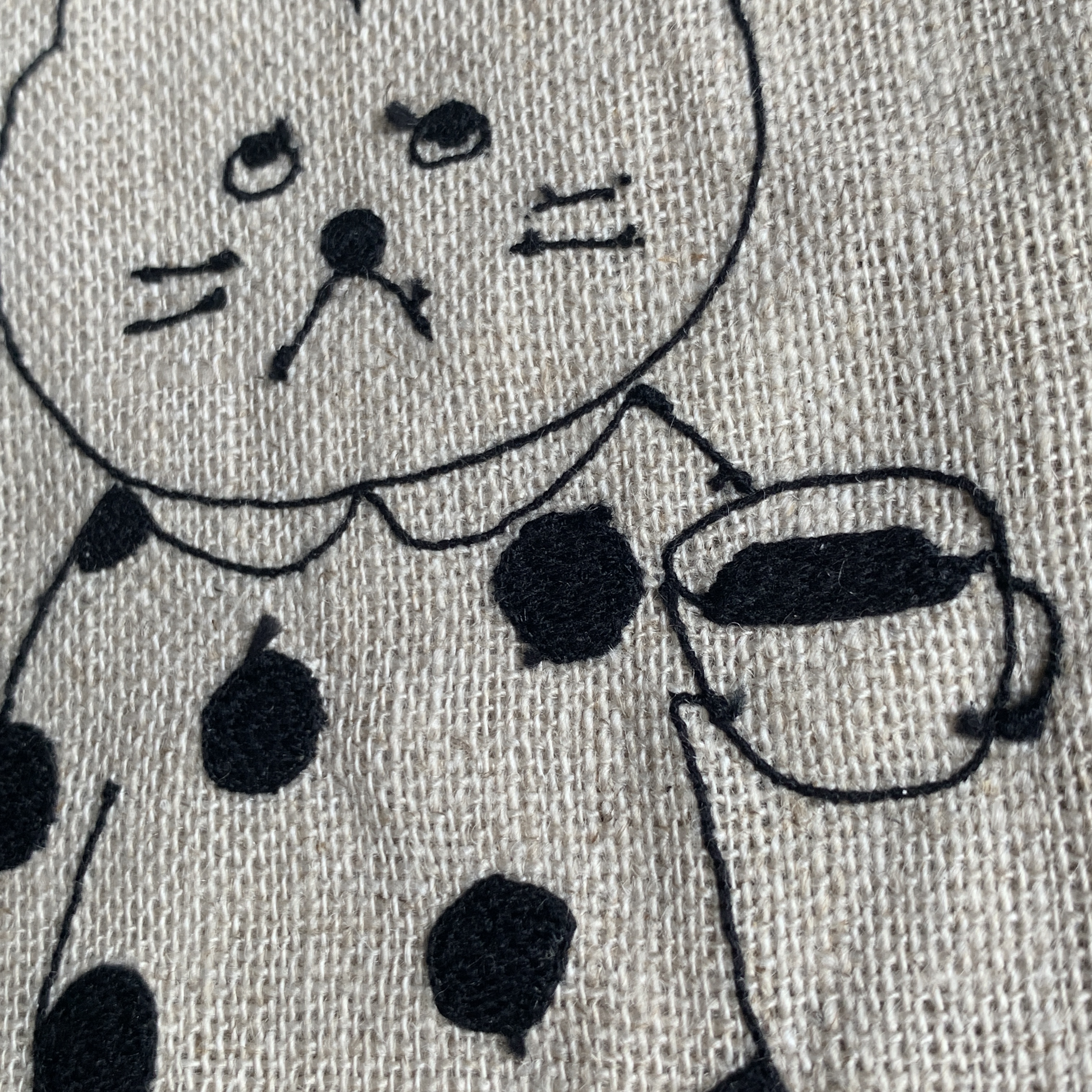 Sennokoto 菅原しおん Classiky リネンの刺繍コースター Robin Aso