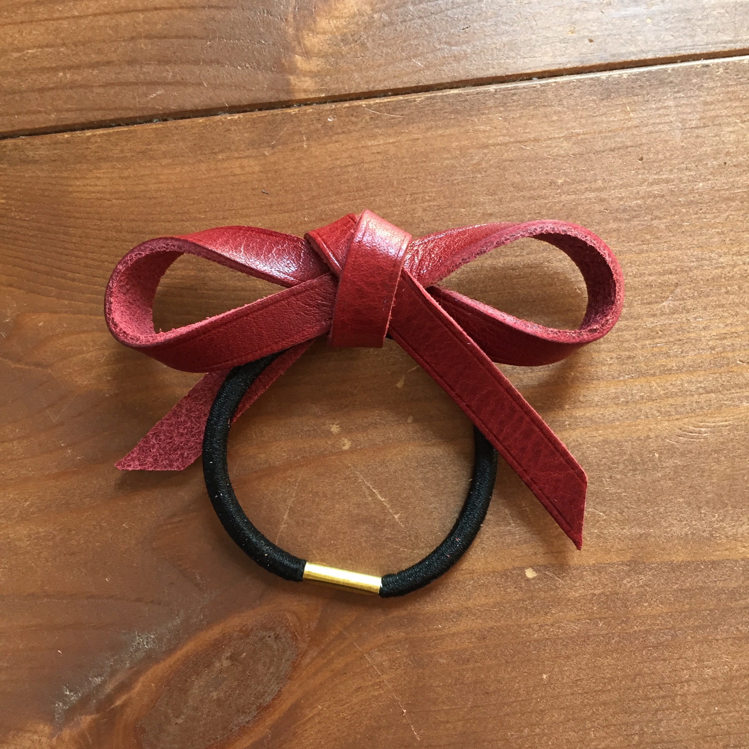 ゴム交換できる 本革リボンへアゴム Anbow アンボウ