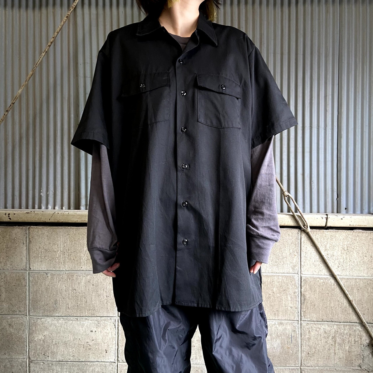 90年代 Usa製 Dickies ディッキーズ 半袖ワークシャツ メンズxl 古着 90s ビンテージ ヴィンテージ ブラック 黒 半袖シャツ Cave 古着屋 公式 古着通販サイト 8 31まで 夏物最大50 Off開催中