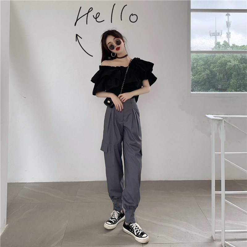 裾ボタン タックパンツ ハイウエスト 韓国ファッション レディース パンツ ズボン シンプル カーゴパンツ ガーリー レトロ High Waist Touring Beam Pants Dtc P Value Rave Notice バリューレイヴノーティス 韓国ファッションやハワイアン