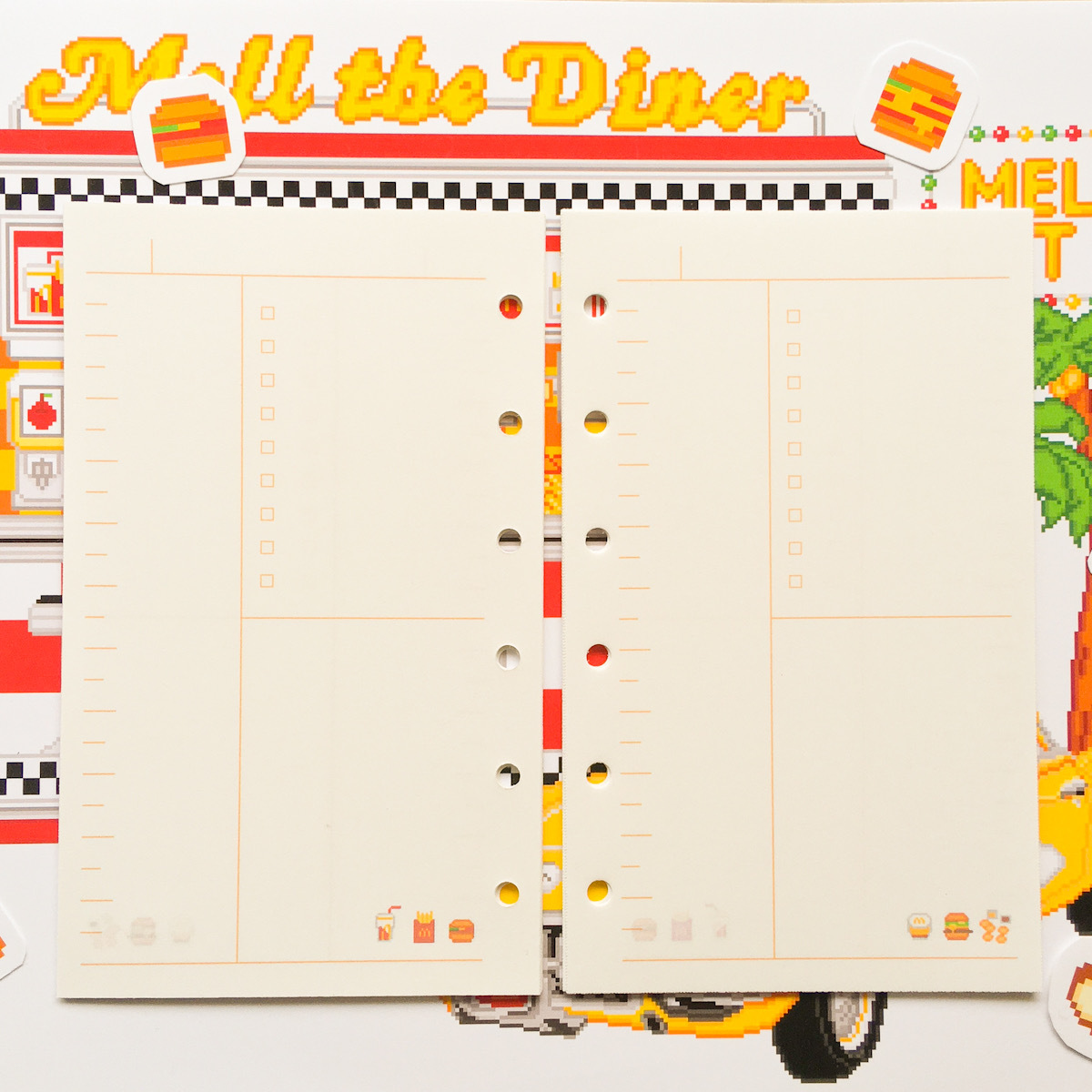 システム手帳 ミニ6穴 リフィル メル会長 1日1ページ デイリー バーチカルtodoチェック付き 12週分 Mell The Diner Pixelart Goods Shop In Base