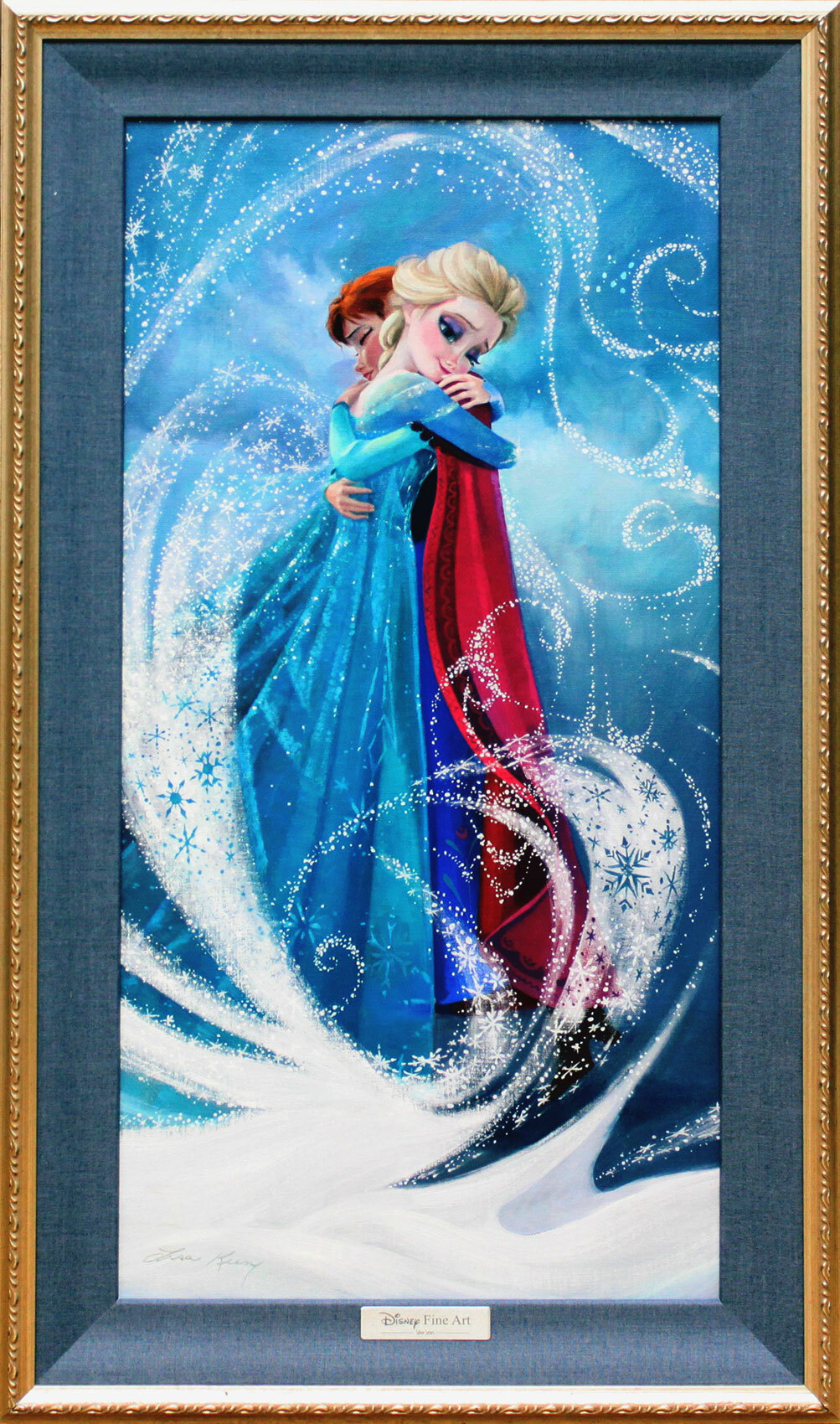 ディズニー絵画 アナと雪の女王 暖かい抱擁 作品証明書 展示用フック付 限定500部キャンバスジークレ ディズニー絵画 ポスター