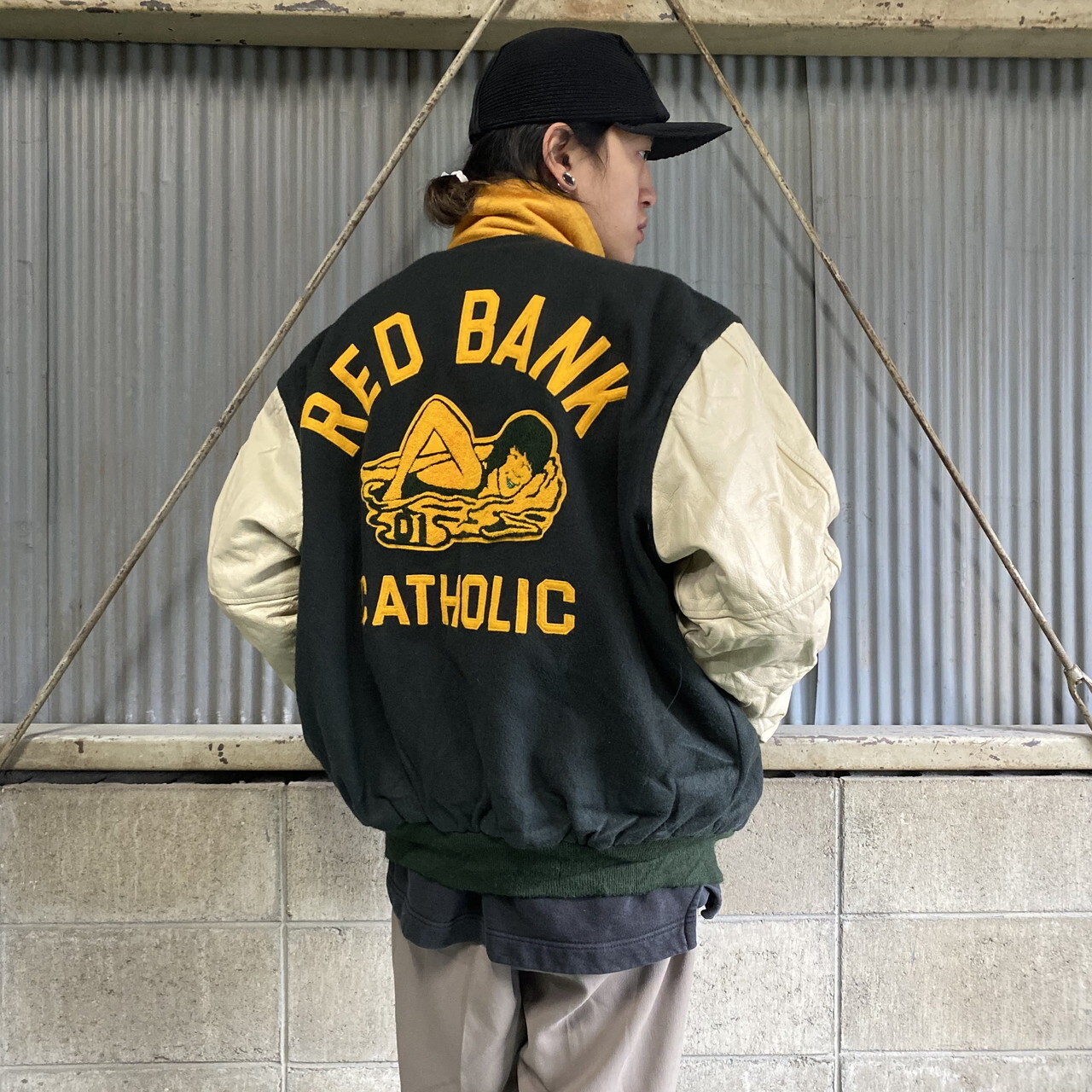 直営店限定 Hewitt Mfg スタジャン メンズ 茶系 青系 Us 42 日本サイズ Xl Xxl 相当 ワッペン刺繍スタジャン ブランド古着バズストアbazzstore 未使用 Delta Lux Fr