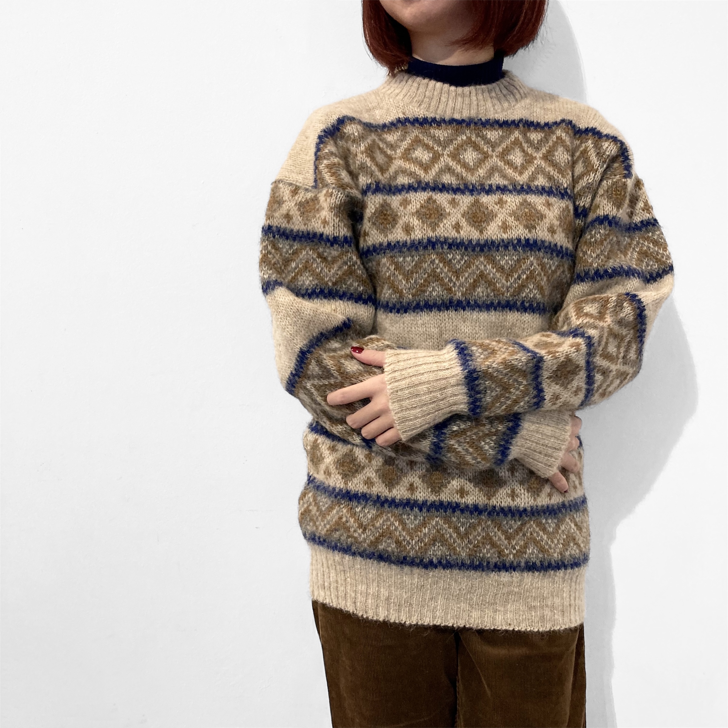 Vintage Icelandic Wool Knit Sweater アイスランド製ウールノルディックニット Sugar Spun Sister Vintage Used