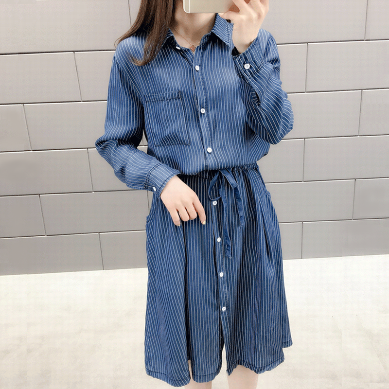 レディース ストライプ デニムシャツワンピース シンプル 春コーデ Women S Spring And Autumn Denim Waist Fashion Dress Dct Value Rave Notice バリューレイヴノーティス 韓国ファッションやハワイアンジュエリーなど海外通販 レディース ストライプ デニムシャツワンピース シンプル 春コーデ Women S Spring And Autumn Denim Waist Fashion Dress Dct Value Rave Notice バリューレイヴノーティス 韓国ファッションやハワイアンジュエリーなど海外通販