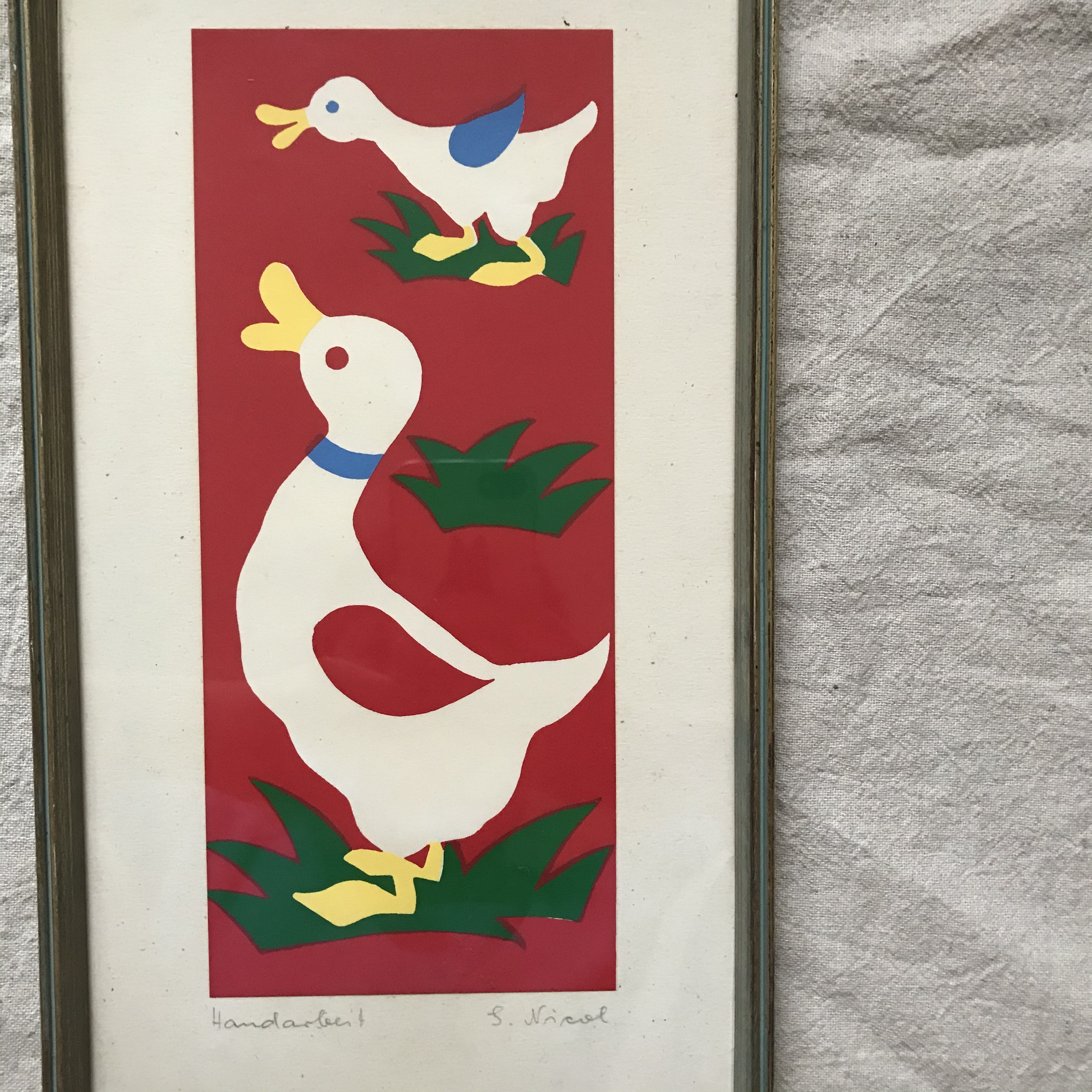 大きめのアヒルの絵 Tsuitachi Craft Brocante