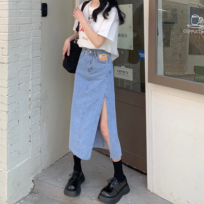 サイドスリットaラインデニムスカート S4031 Sugar Store