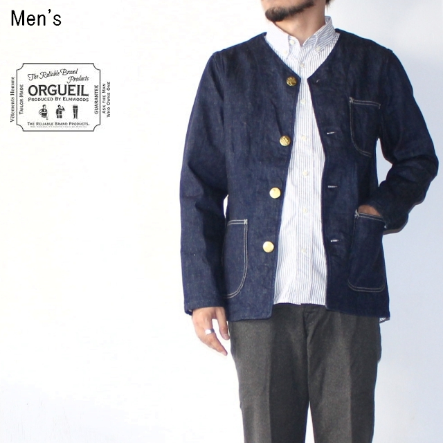 Orgueil ノーカラーデニムジャケット Nocollar Dnim Jacket Or 40 Indigo C Countly Online Store メンズ レディス ユニセックス通販