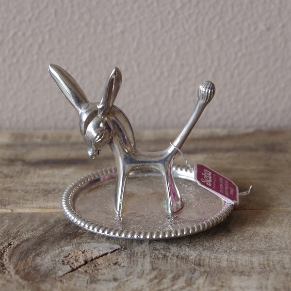 イギリス製 Seba ロバ リングホルダー アクセサリートレイ シルバー 銀めっき 0510 1 レトロ ヴィンテージ アニマル 動物 Flohmarkt フローマルクト