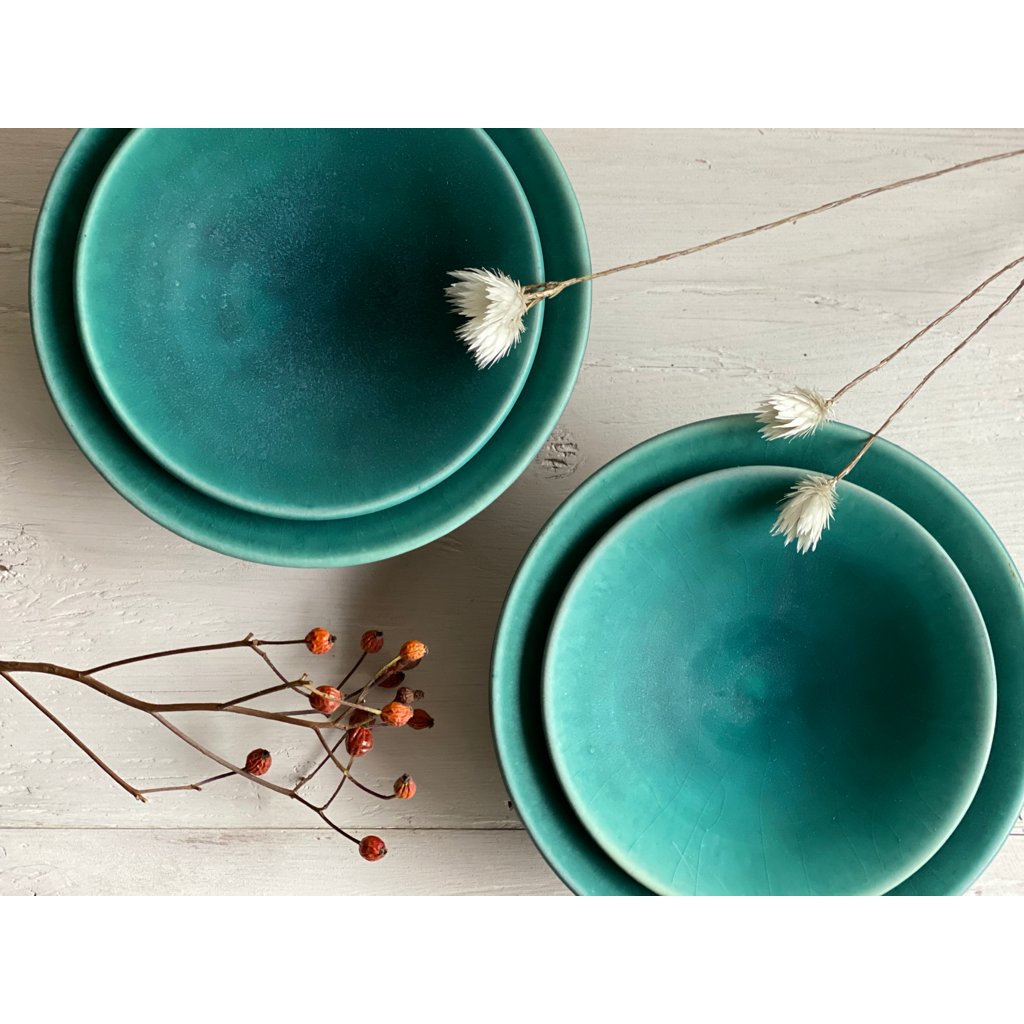 丹波焼 浅鉢 小 碧 みどり 16 5cm 丹波焼 窯元昇陽窯 器のある暮らし マグカップ 皿 酒器 茶器など