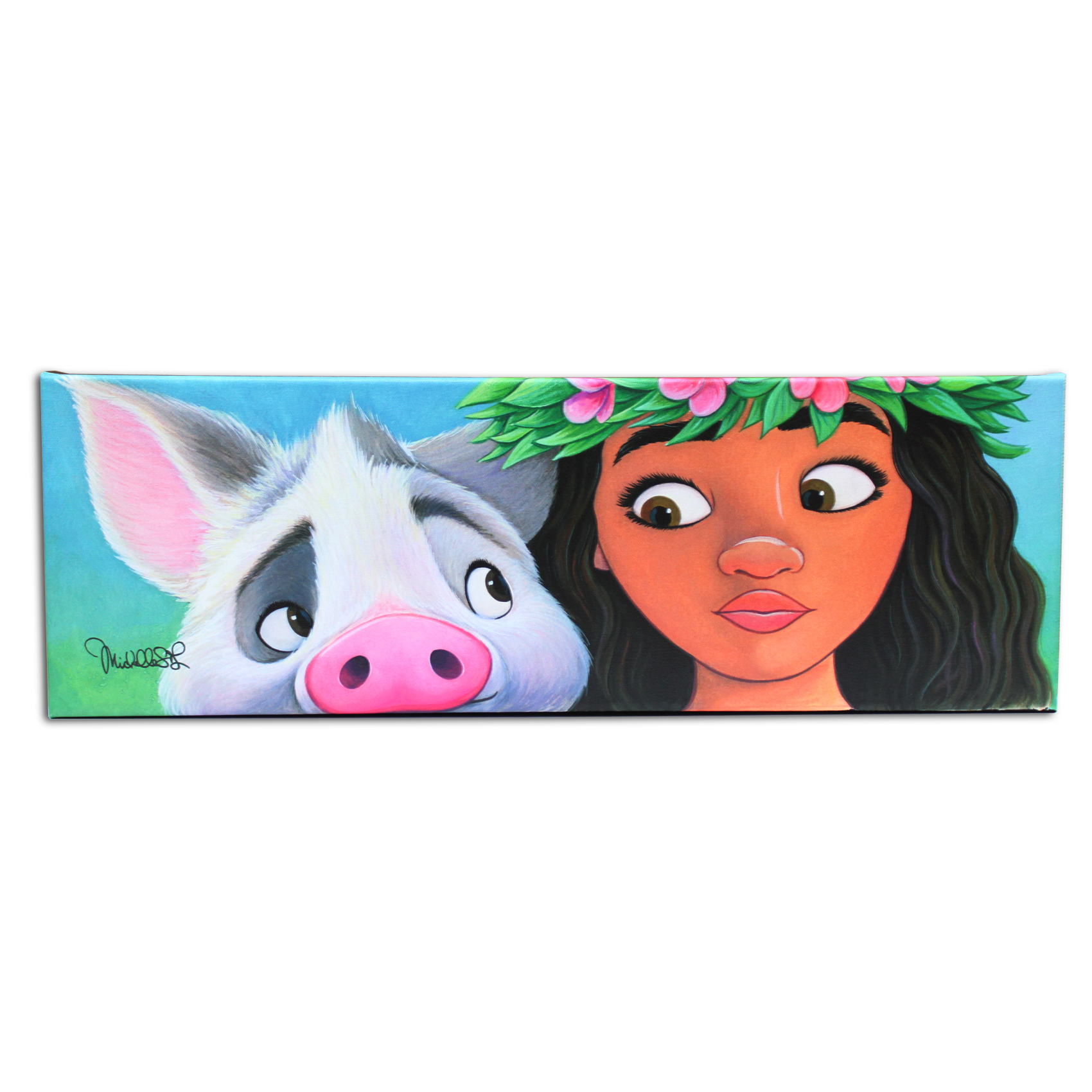 ディズニー絵画 モアナと伝説の海 モアナの相棒 作品証明書 展示用フック付 限定1500部キャンバスジークレ ディズニー絵画 ポスター