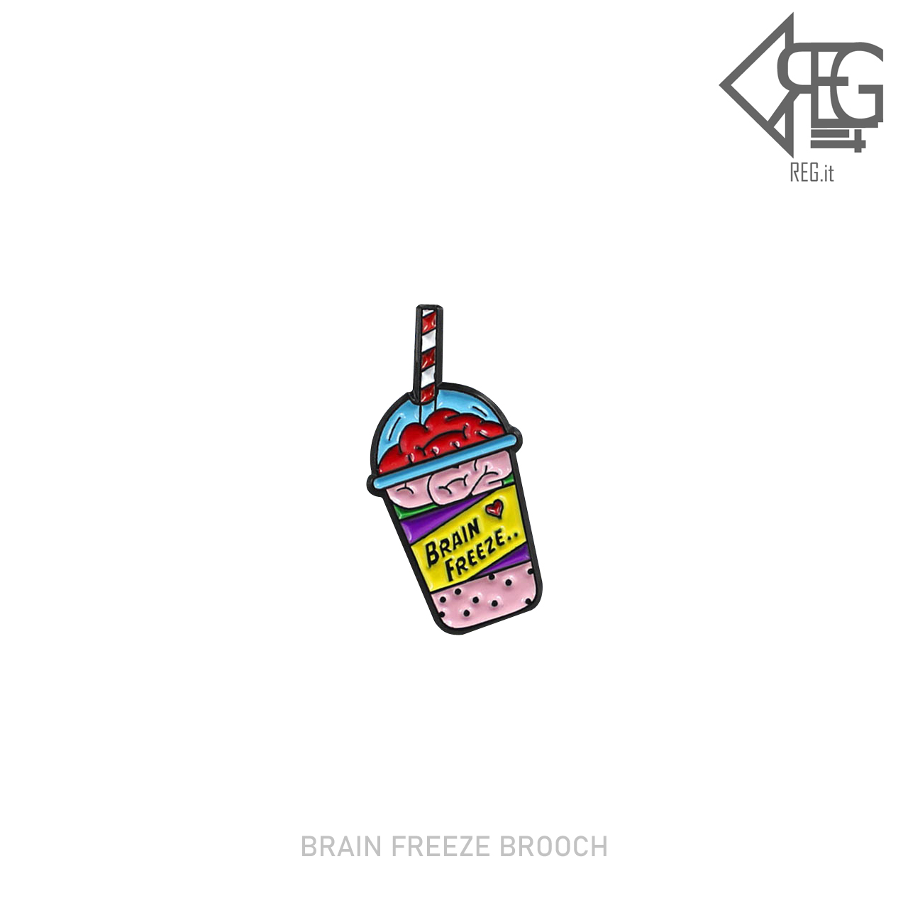 即納 Brain Freeze Brooch 韓国ファッション ピンズ ピンバッジ アクセサリー ユニークピンバッジ かわいいピンバッジ 個性的な ピンバッジ Regit