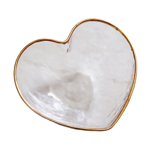 Gold Line Glas Heart Petit Bowl ゴールドライン ガラスハート プチボウル Bonne Chance