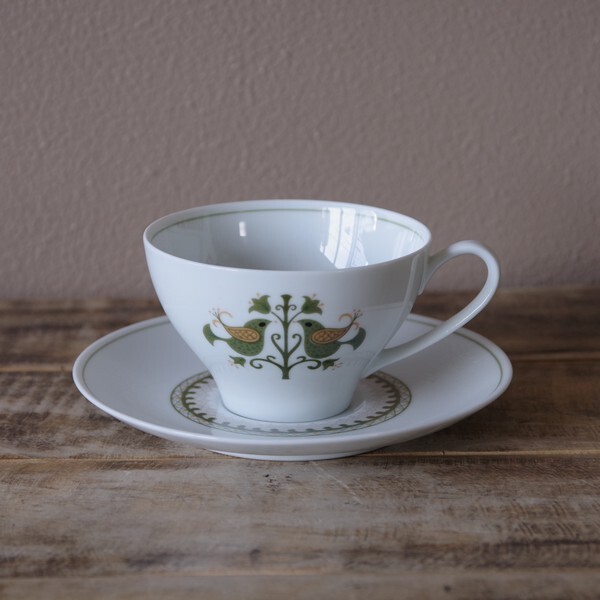 オールド ノリタケ エルミタージュ Noritake Hermitage 鳥 ティーカップ ソーサー レトロ 1 3 日本製 ヴィンテージ 食器 陶磁器 ミッドセンチュリー Flohmarkt フローマルクト