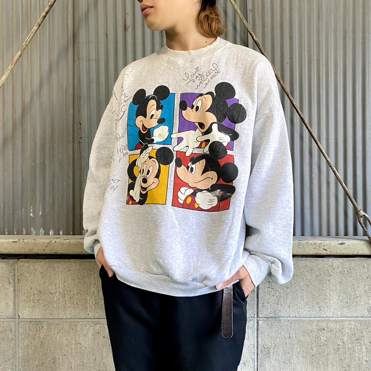 レア 90s US古着◯フリントストーン 刺繍スウェットトレーナー メンズL-