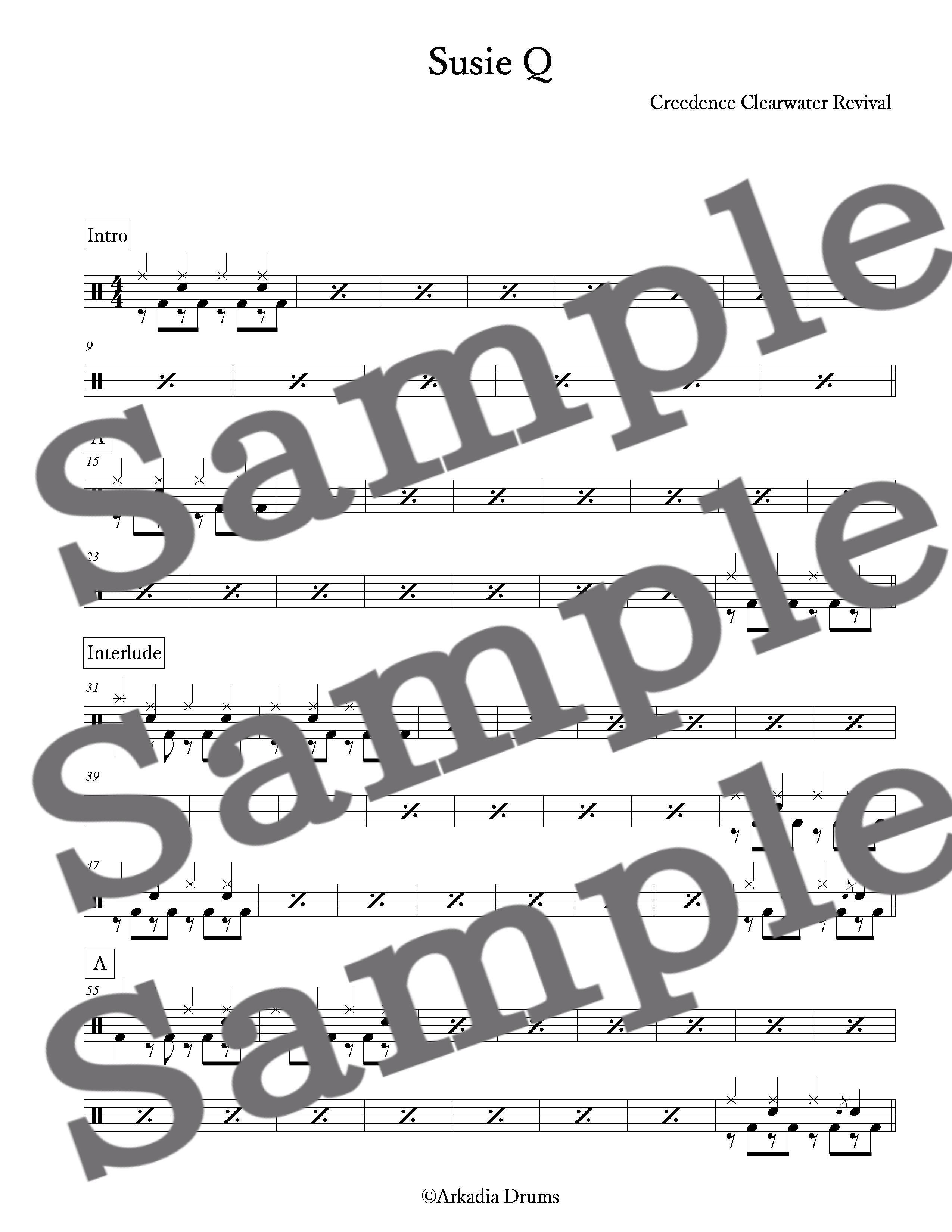 Susie Q Creedence Clearwater Revival Arkadia Drums