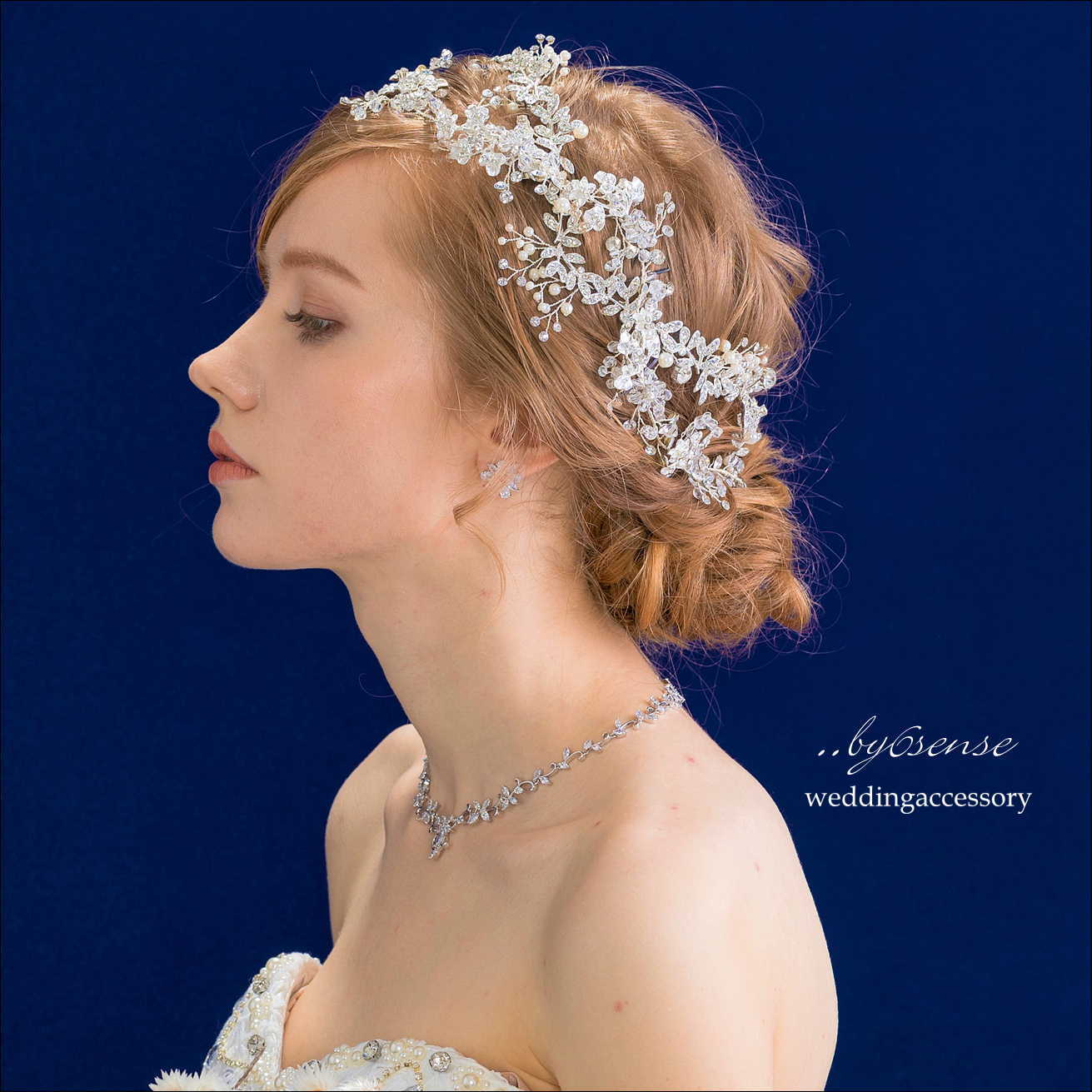 ブライダルヘアアクセサリー ロングヘッドドレス 2点セット Hd0124 By6sense ウェディングアクセサリー専門店 ブライダル アクセサリー