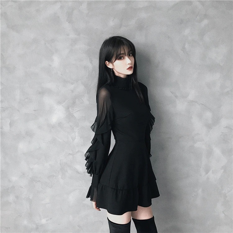 ゴシックフリル袖ドレスワンピース Dolly Clock