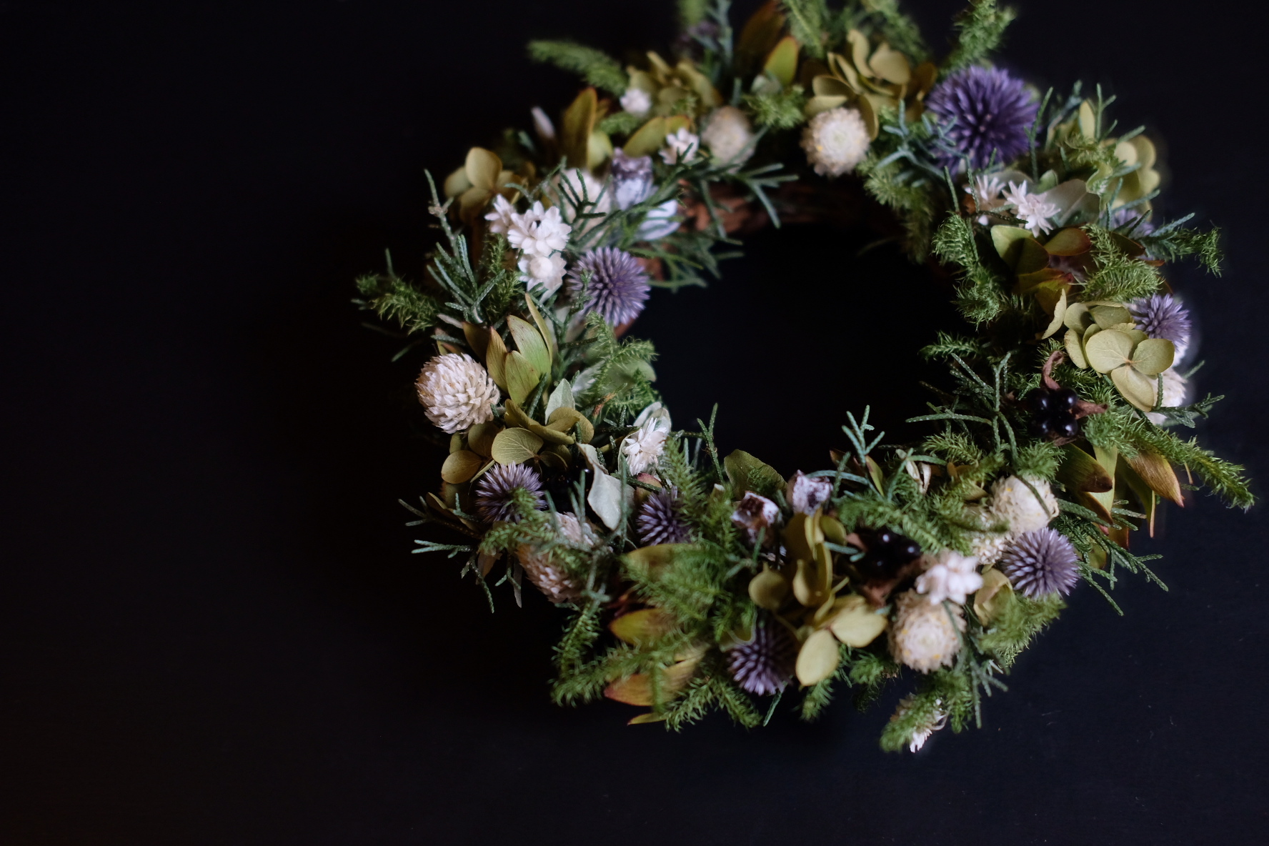野山のリース 晩夏のグリーンリース 暮らすファームsunpo