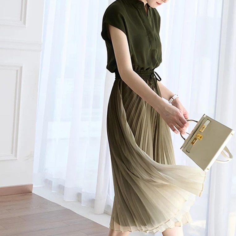 プリーツグラデーションワンピース Natubito Plus