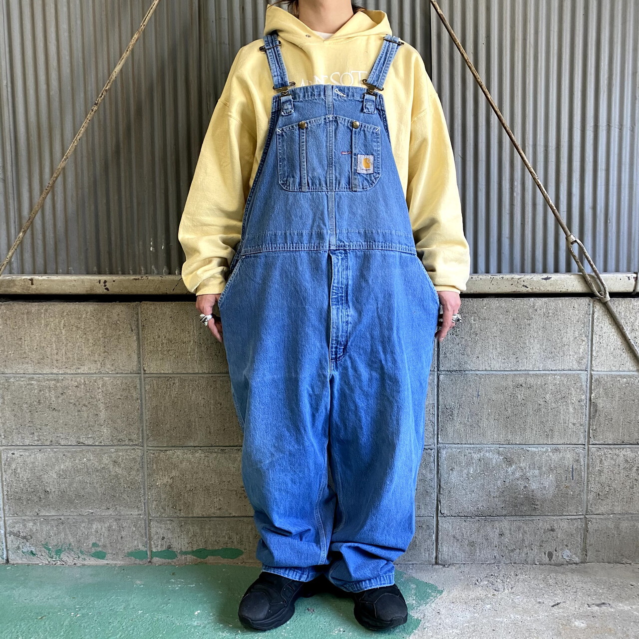 ビッグサイズ Carhartt カーハート デニム オーバーオール メンズw49 古着 薄色 大きいサイズ オーバーオール All15 Cave 古着屋 公式 古着通販サイト