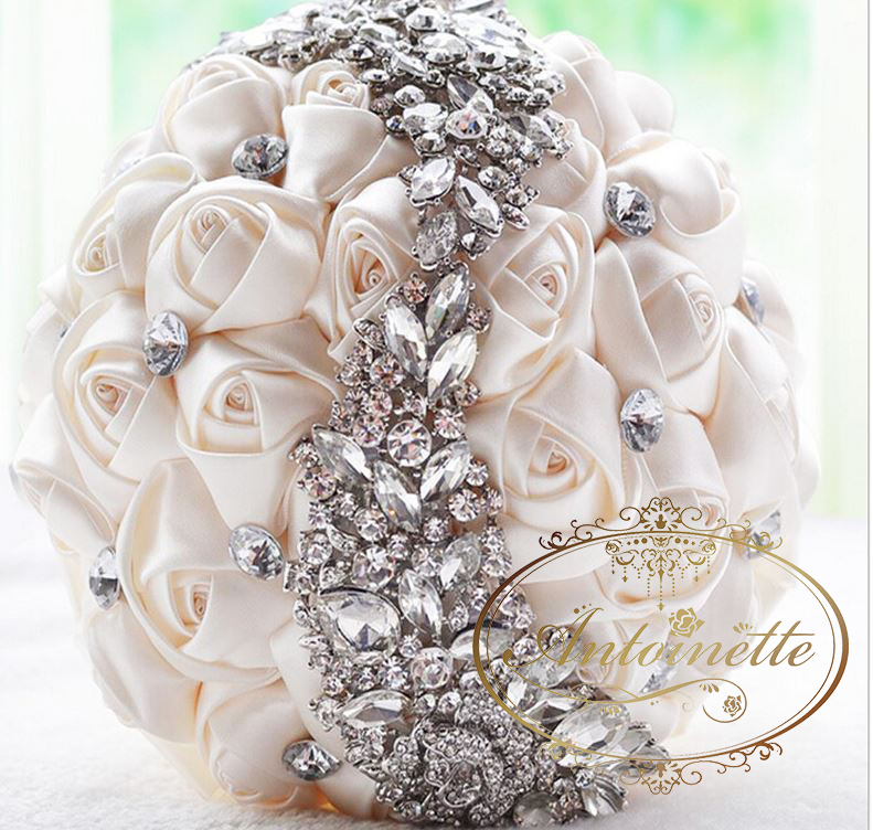 4color Crystal Wedding Bouquet Flower 4カラー ウェディング ブーケ 舞台 小道具 シャンシャン タカラジェンヌ 宝塚 娘役 ウェディング きれい Antoinette