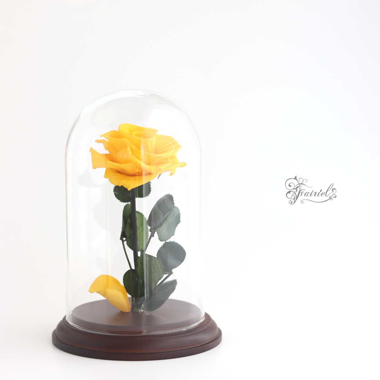 ギフトラッピング メッセージカード 無料 プリザーブドフラワー アレンジメント 黄色い薔薇 イエロー バラ 一輪 ギフト オーダーメイド 母の日 父の日 おしゃれ かわいい ディスティニー Destiny イエロー プリザーブド フラワー ギフト フェアリール プリザーブド