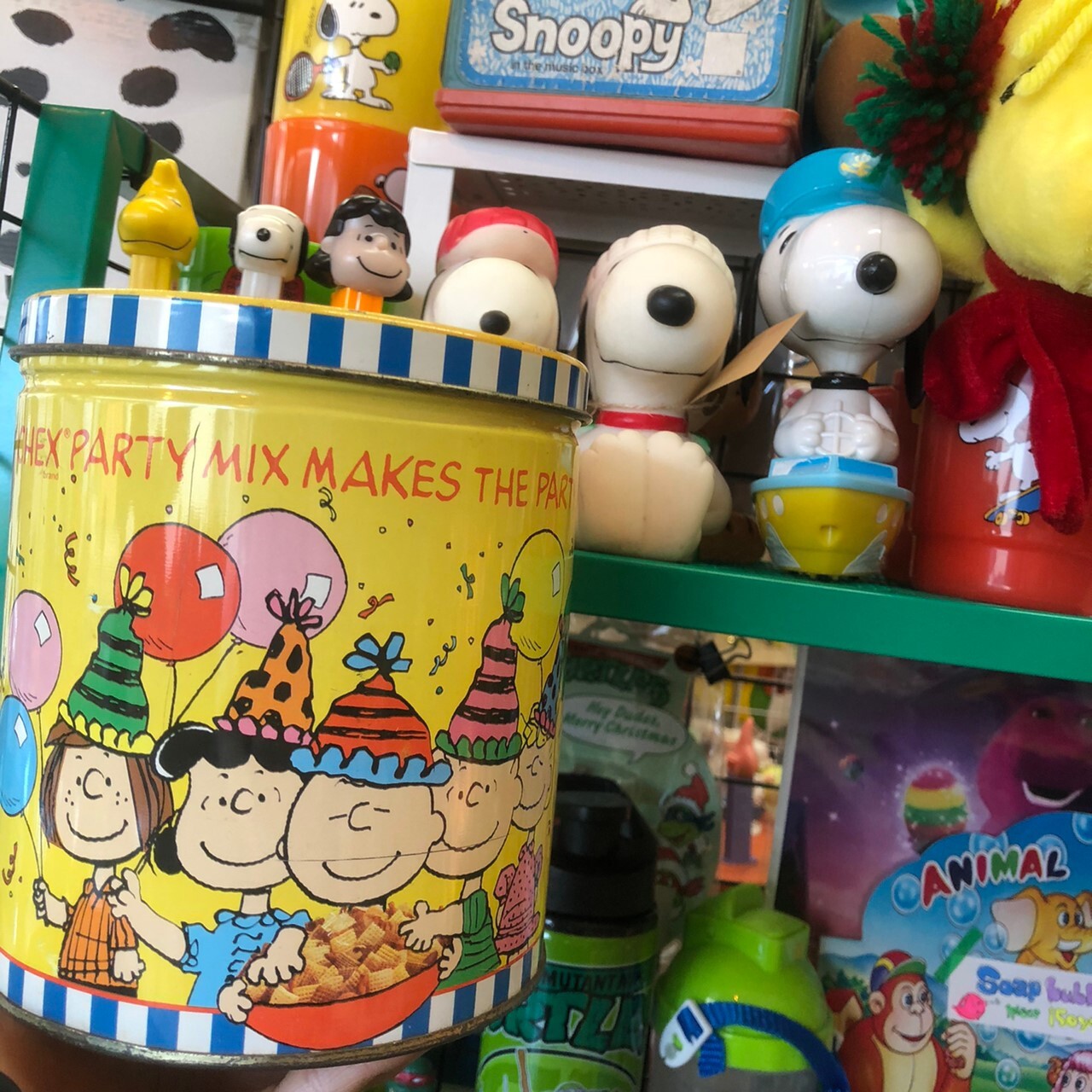 1990s Vintage Chex Peanuts Collaboration Can ヴィンテージ チェックスミックス ピーナツ スヌーピーコラボ お菓子缶 The Puppez E Shop ザ パペッツ松本 Webショップ