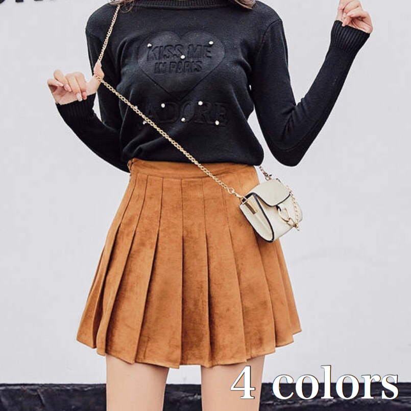 プリーツ スカート 大きいサイズ レディース 秋 冬 服 ミニ 丈 韓国 ファッション 可愛い 10代 代 学生 制服 風 Sk 0281 Hapi Hapi Girl ハピ ガル
