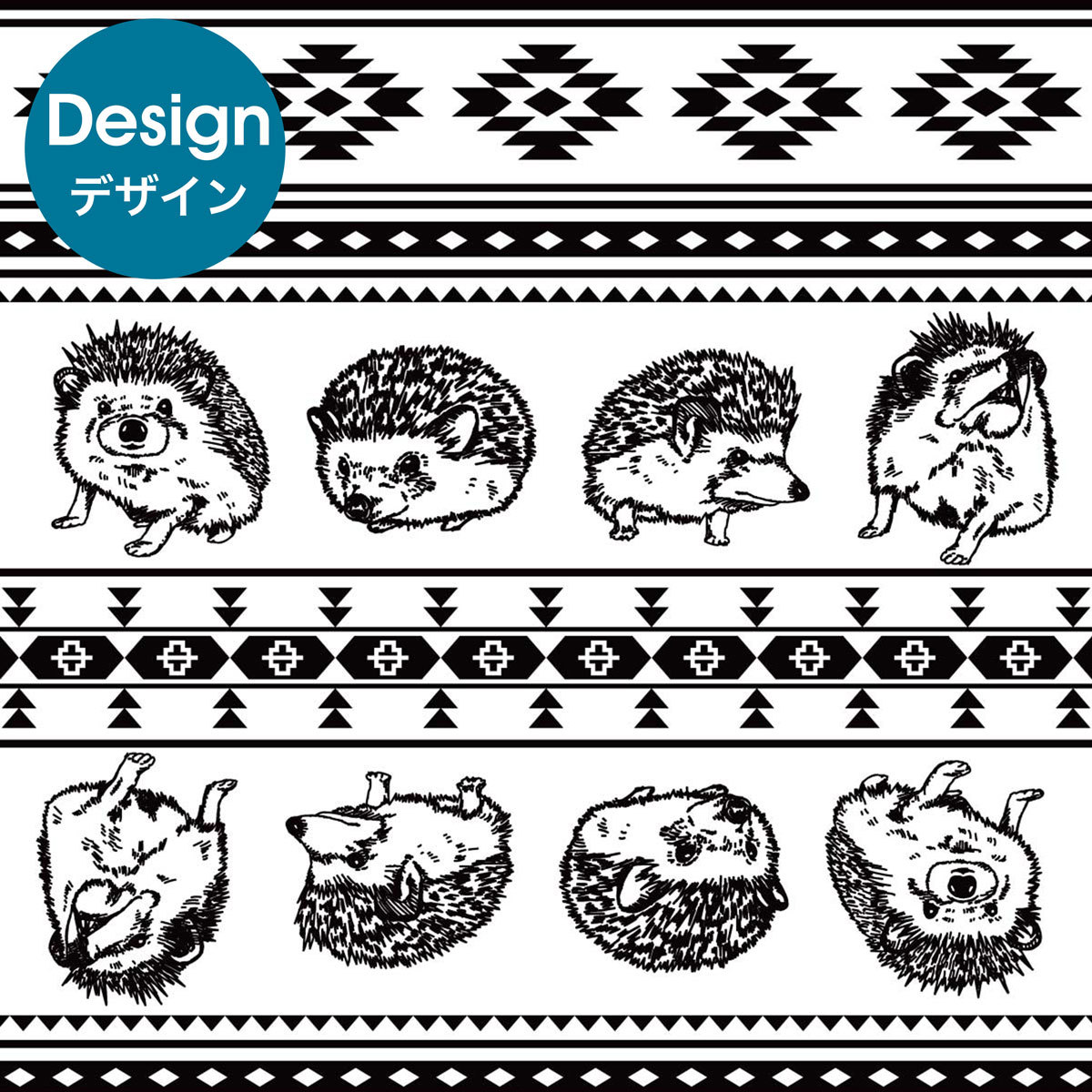 デザイン 単色ボーダー幾何柄 ペット似顔絵総柄 Mom