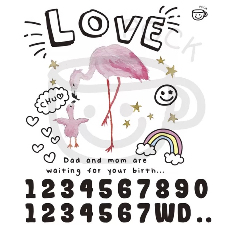 かぁかスキスキスー 手書きベリーペイントシール マタニティペイントシール Pock