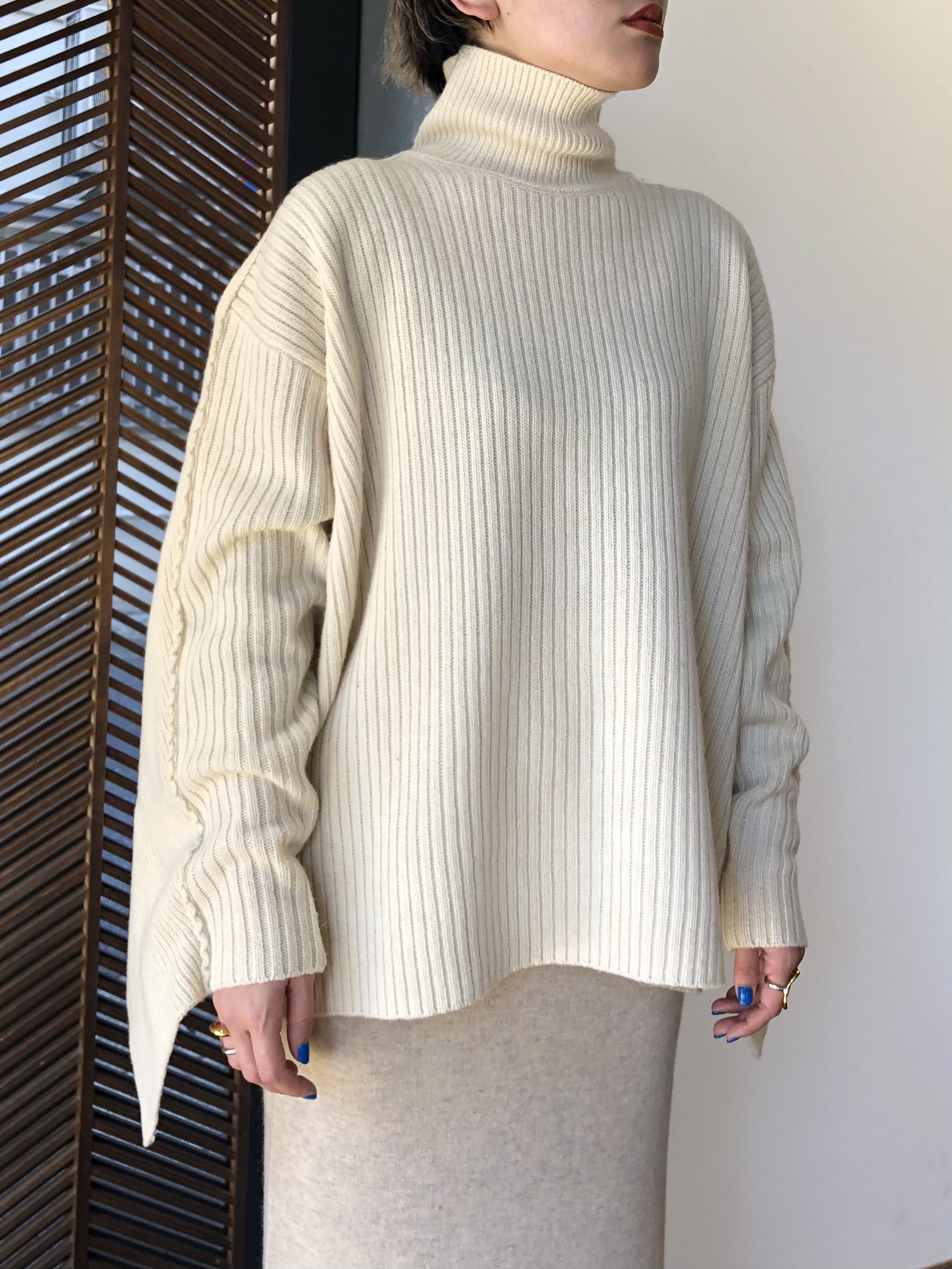 CLANE BACK FRILL TURTLENECK KNIT TOPS - ニット/セーター