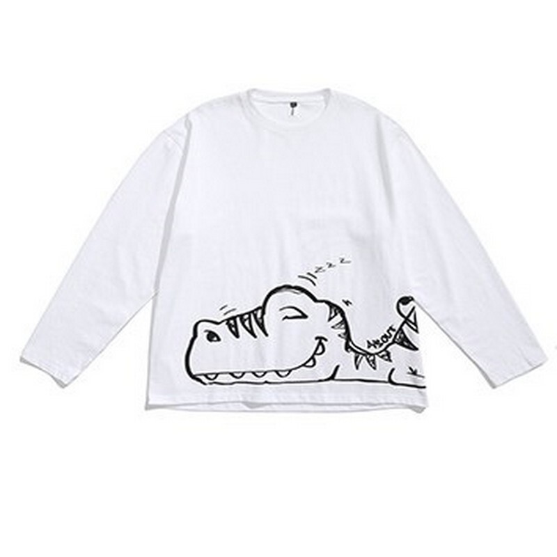 ユニーク イラスト 長袖 Tシャツ 恐竜 メンズ セレクトショップ Taeyangday Shop テヤンデイショップ