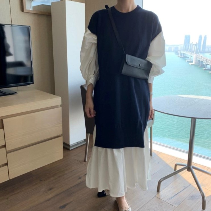 異素材ドッキングニットワンピース 780 Lurila