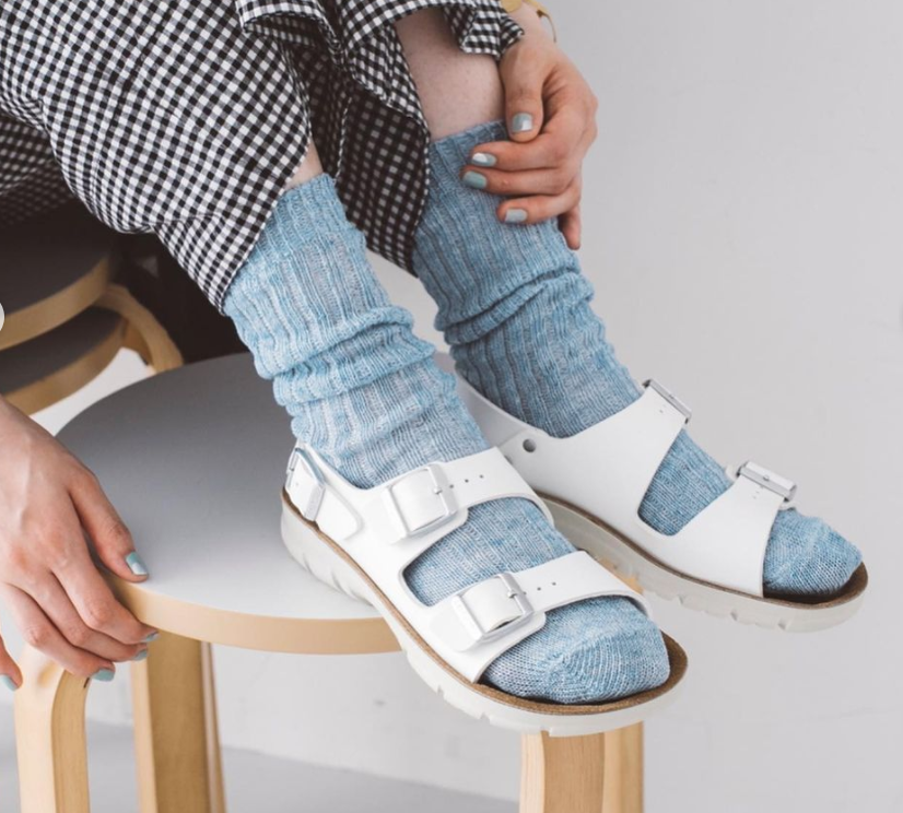 Hummingbird 日本製靴下 リネンゆるハイソックス Mサイズ レディース 22 24cm Hummingbird Project ハミングバード プロジェクト